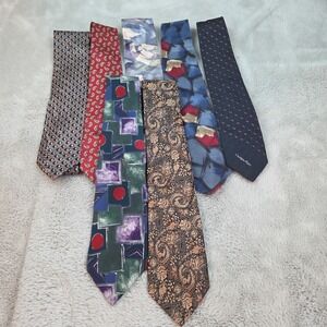 Lot of 7 Designer Neck Ties Mens Tie Multicolor Various Width & Length